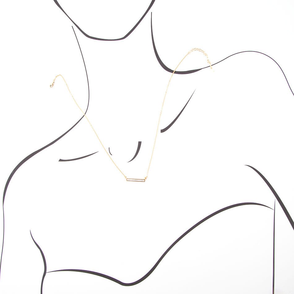 Dainty Mother of Pearl Bar Necklace