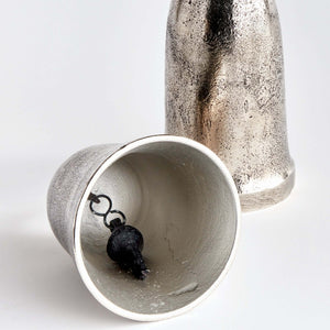Decorative Functional Bells with Antique Silver Finish (Set of 2)