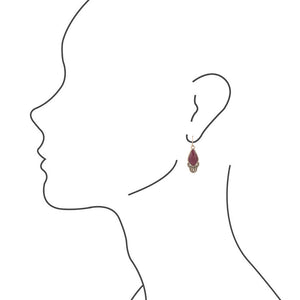 Elegant Bordeaux Quartz Earrings