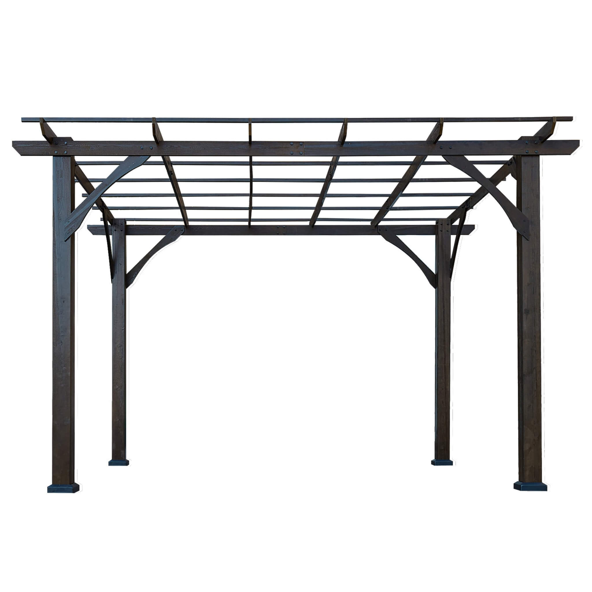 [10x12FT] Premium Outdoor Brown Cedar Wood Pergola For Spacious Patios (SAK45639)