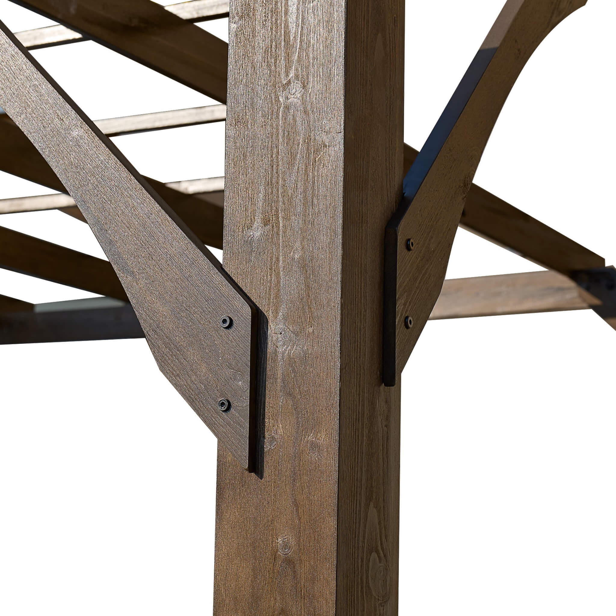 [10x12FT] Premium Outdoor Brown Cedar Wood Pergola For Spacious Patios (SAK45639)