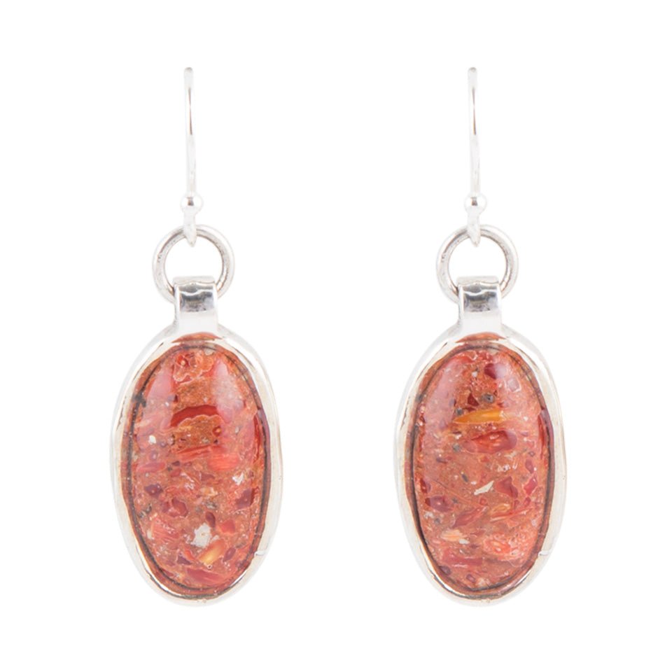 Eternally Orange Sponge Coral Earrings - Sterling