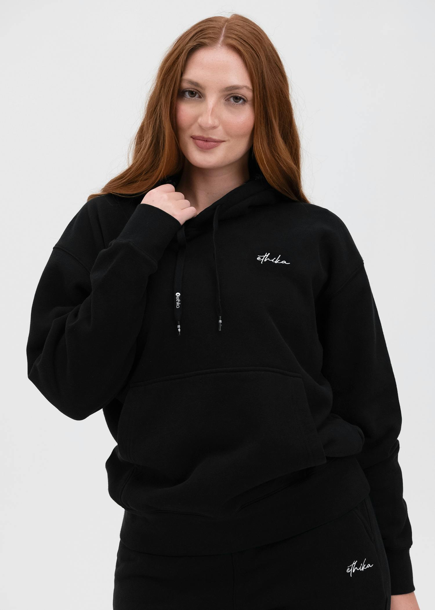 Black | Womens Fitted Crop Zip Hoodie