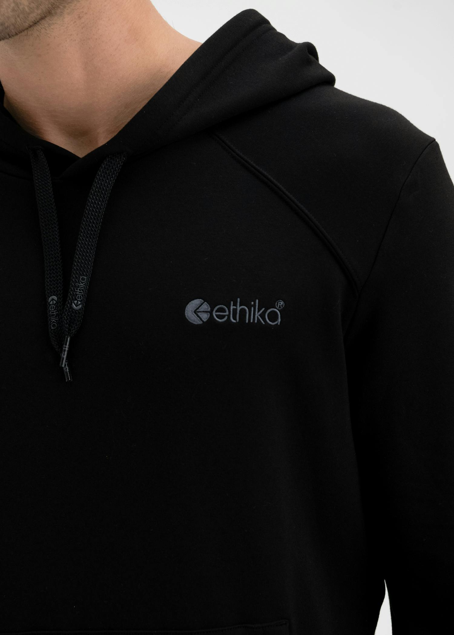 Embroidered Logo - Black | Mens Premium Hoodie