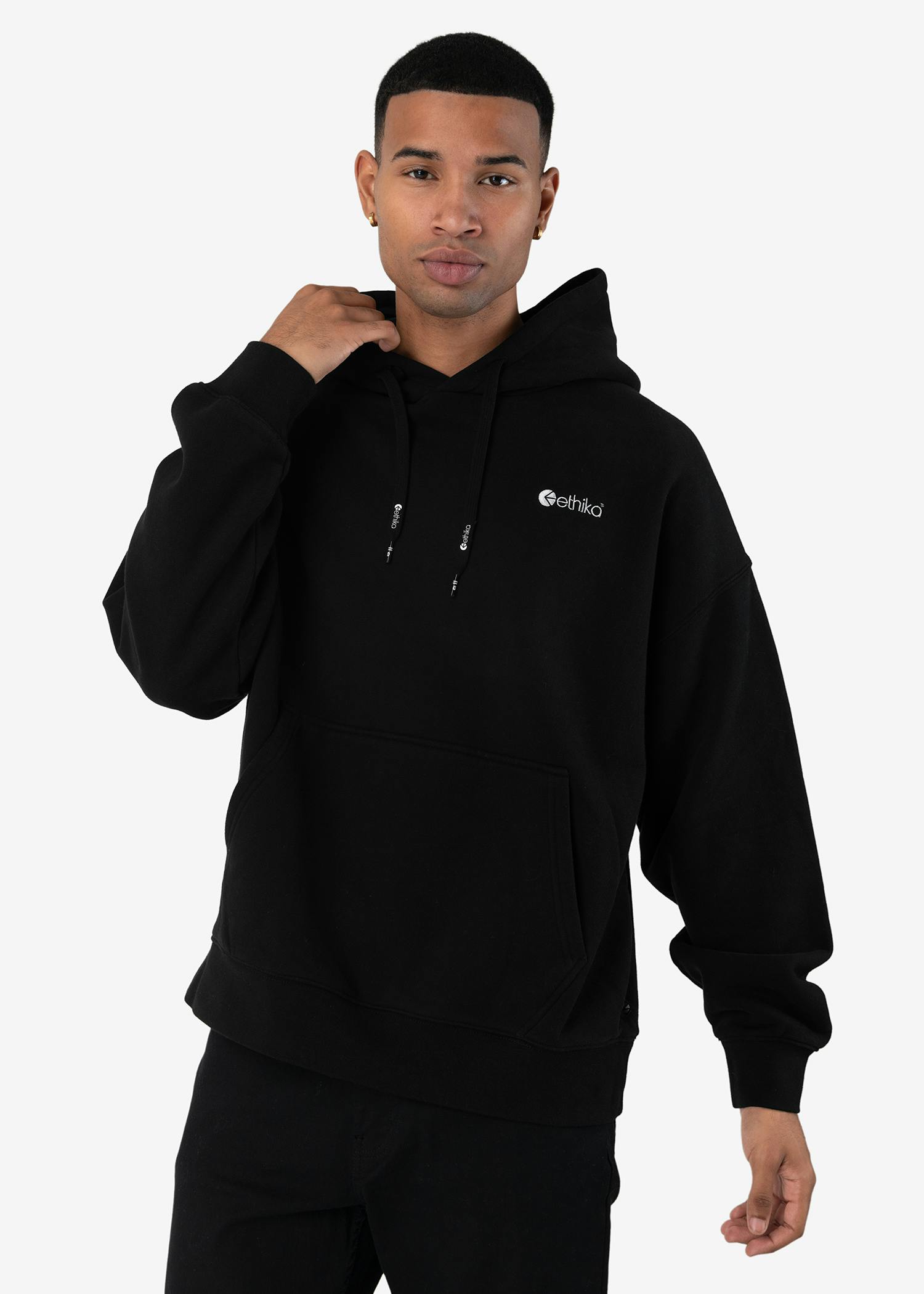 Embroidered Logo - Black | Mens Premium Hoodie