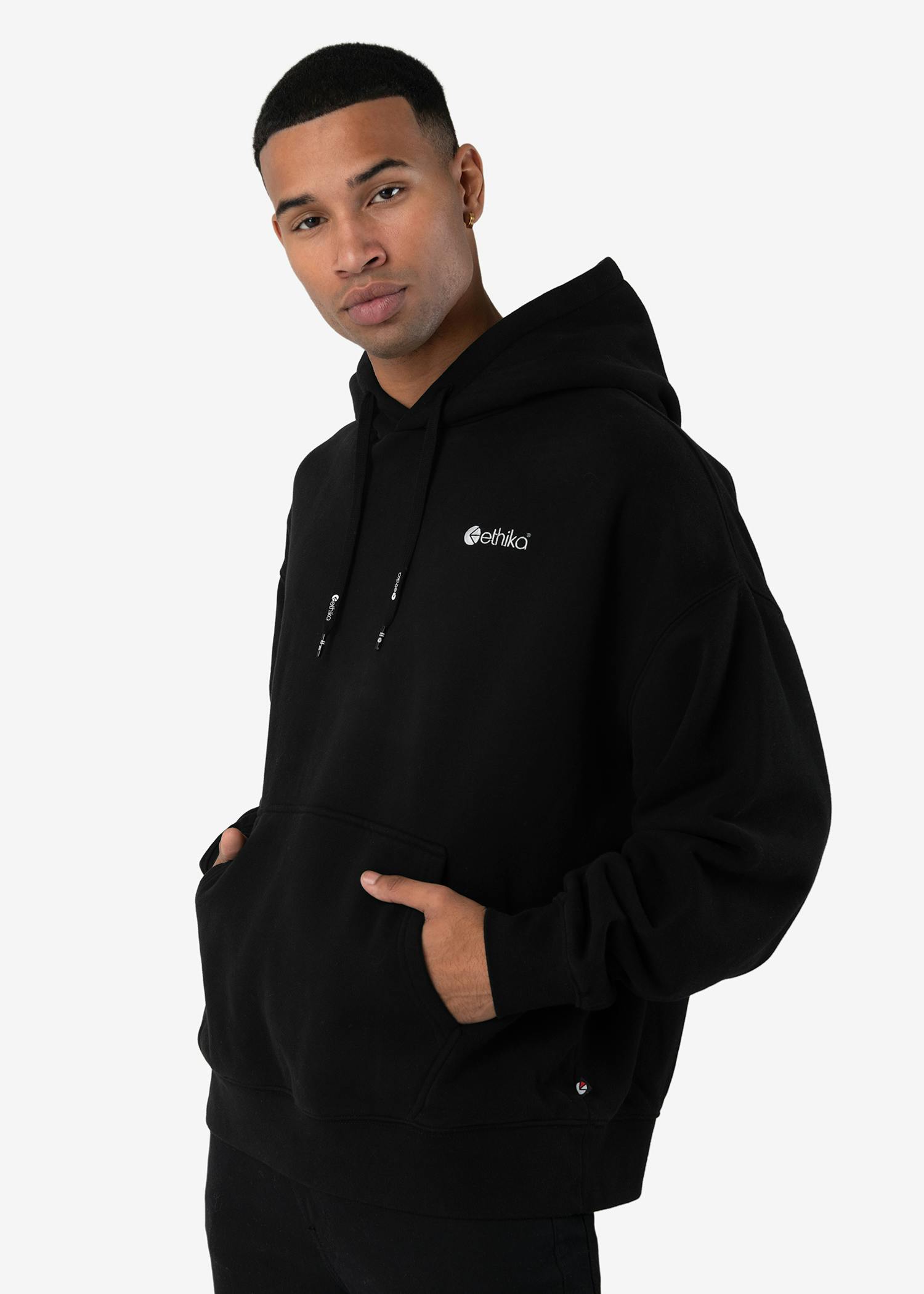 Embroidered Logo - Black | Mens Premium Hoodie
