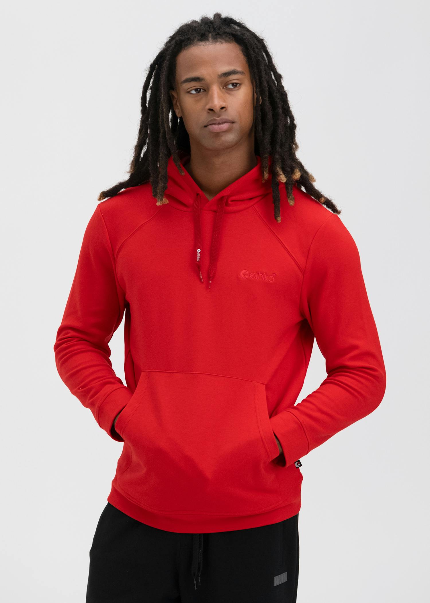 Embroidered Logo - Red | Mens Premium Hoodie