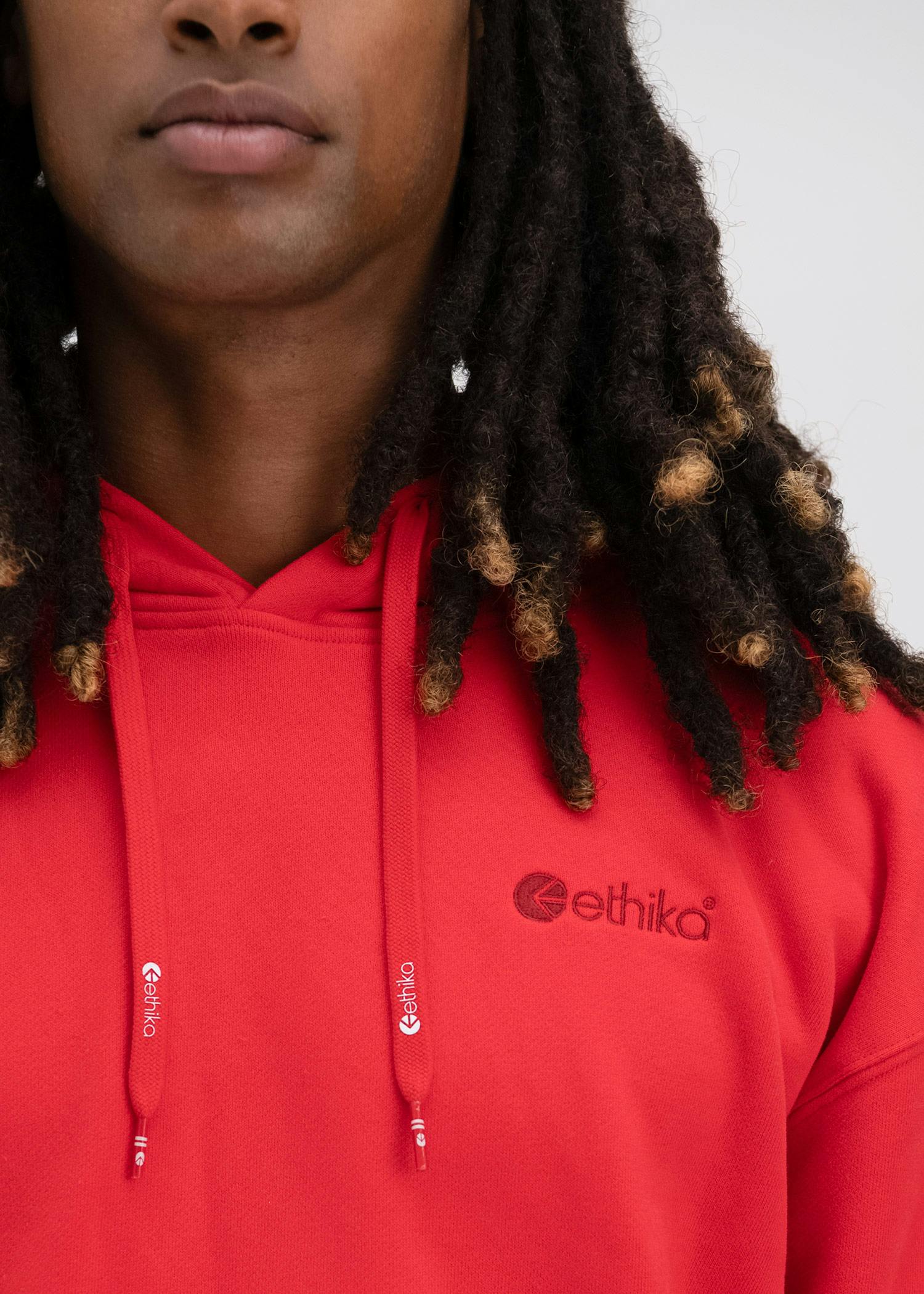 Embroidered Logo - Red | Mens Premium Hoodie
