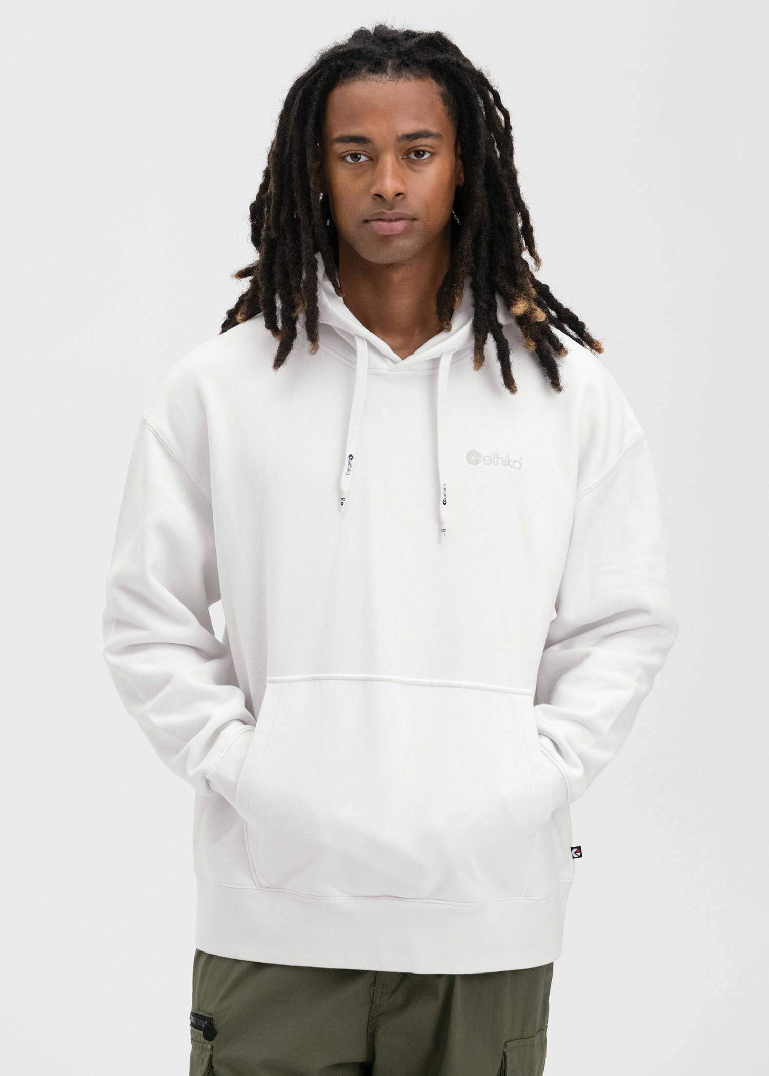 Embroidered Logo - White | Mens Hoodie