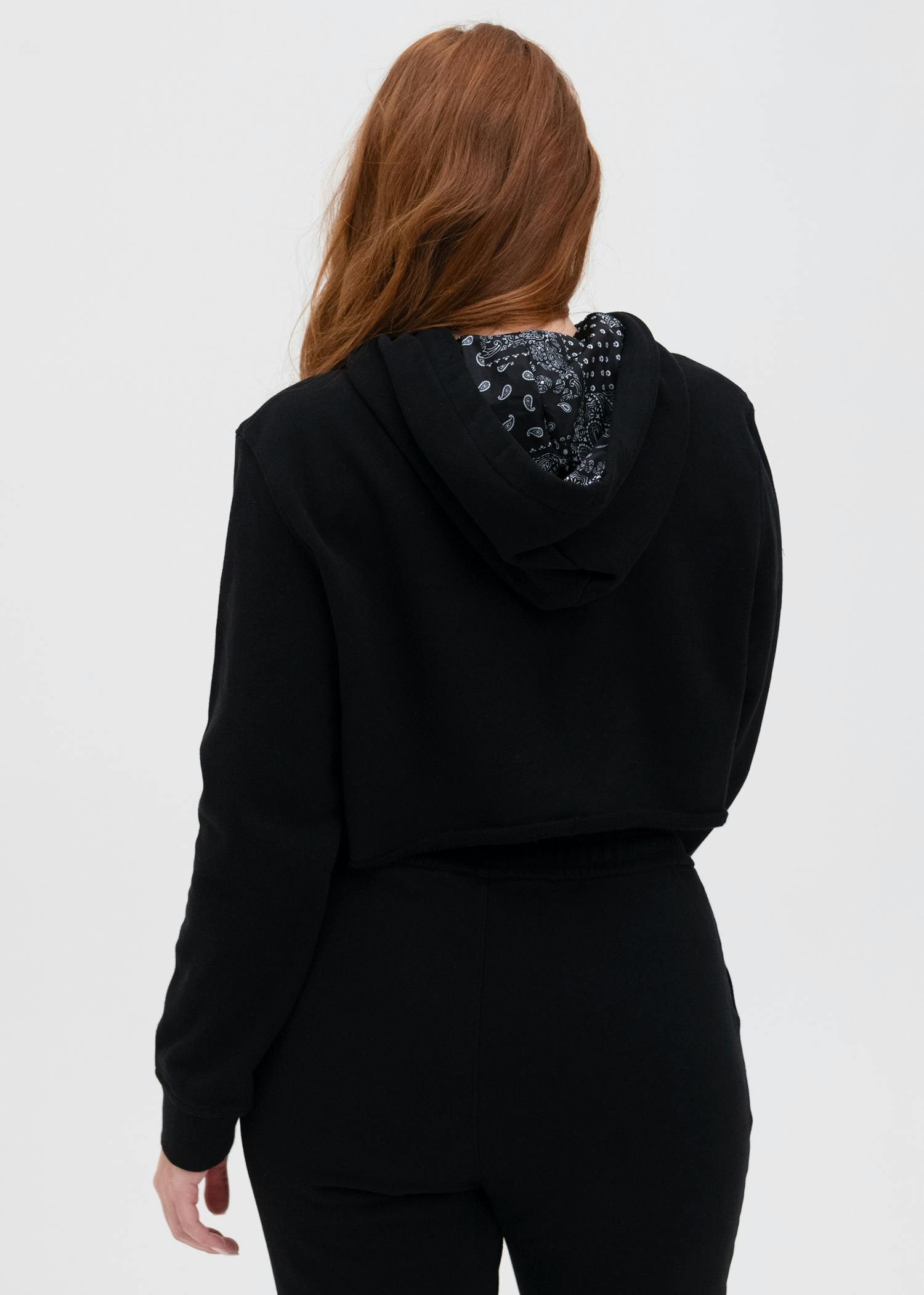 Black | Womens Crop Hoodie