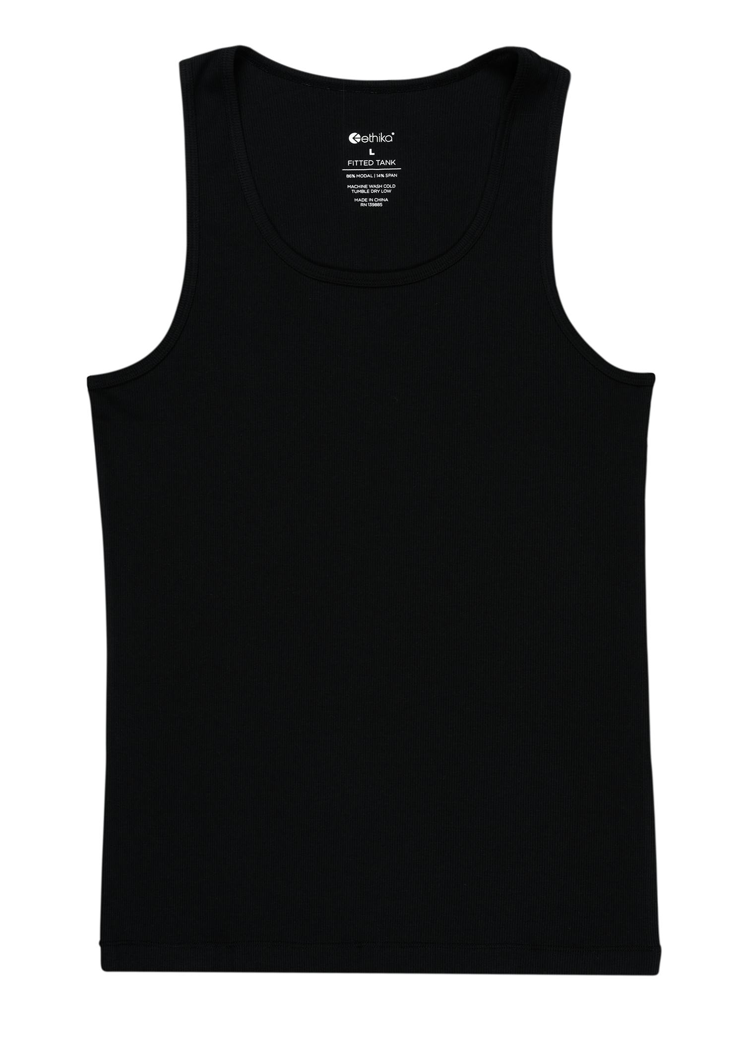 Black | Mens Ribbed Tank