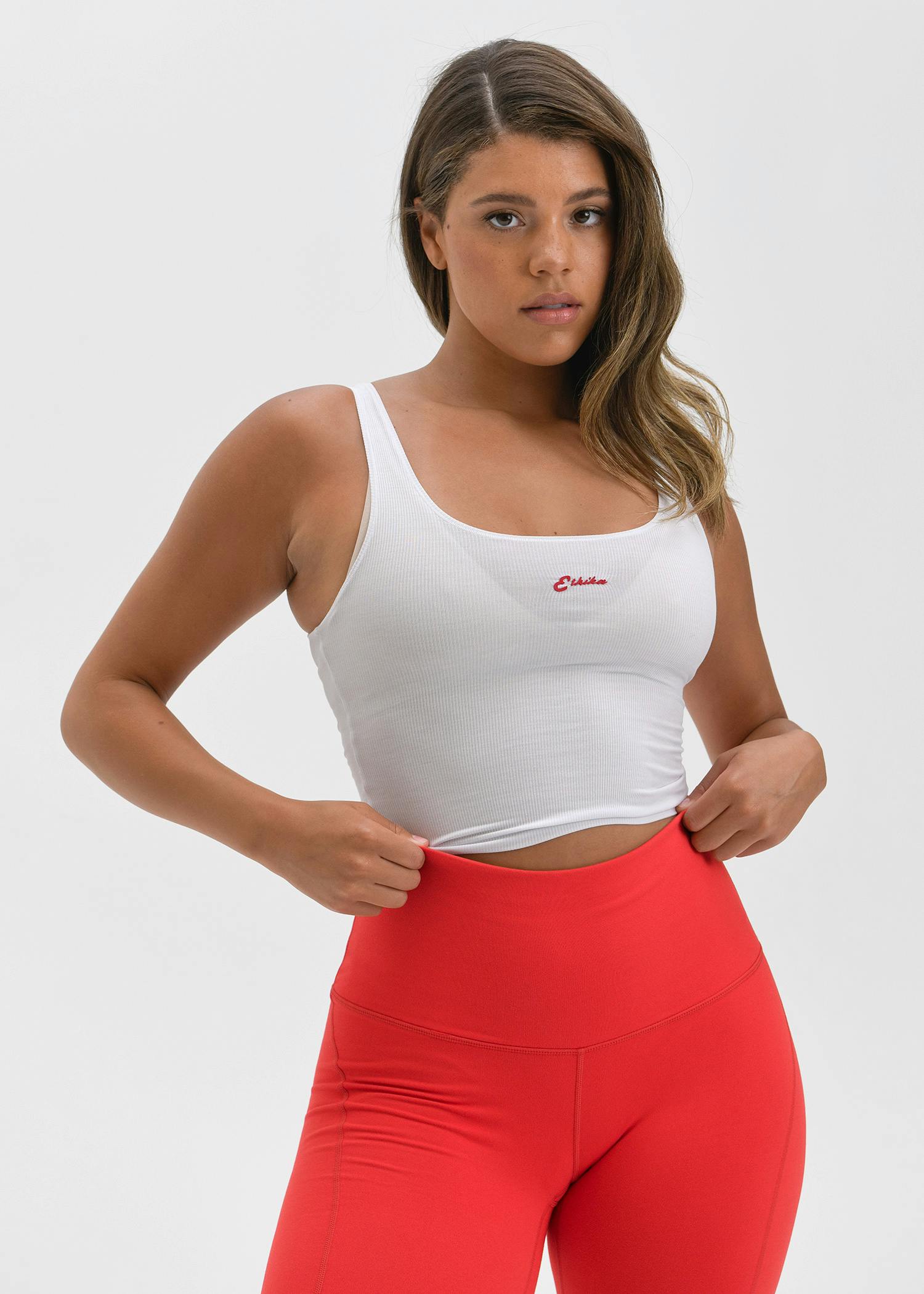 Americana  - Red | Womens Ribbed Crop Tank