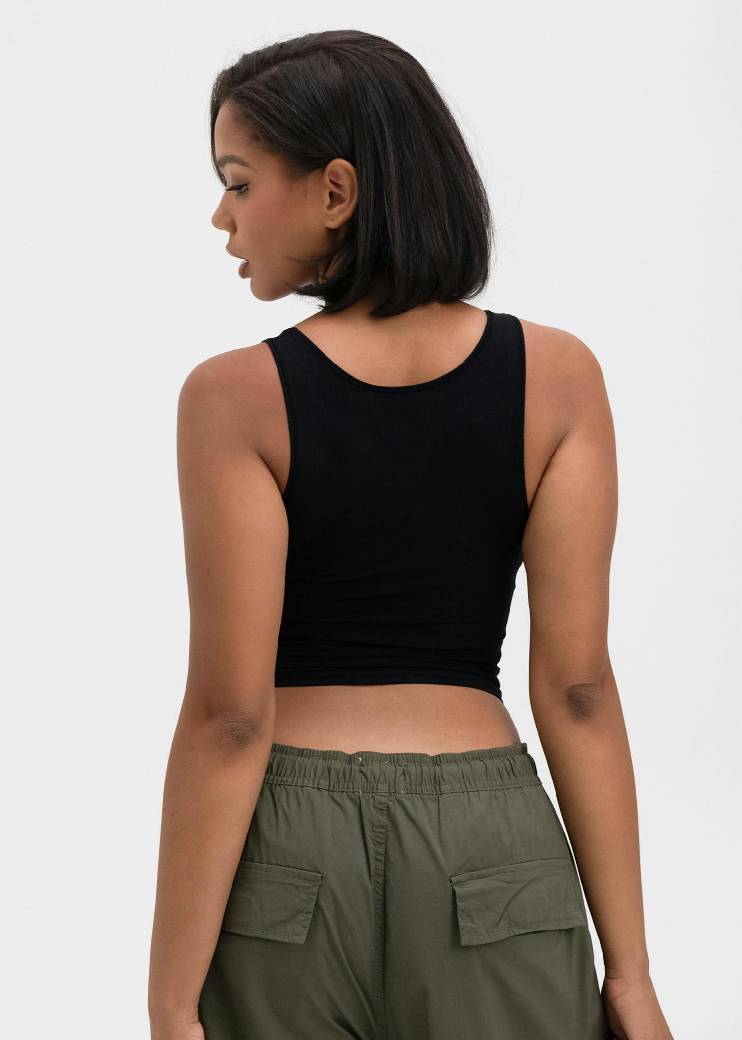 Americana  - Red | Womens Ribbed Crop Tank