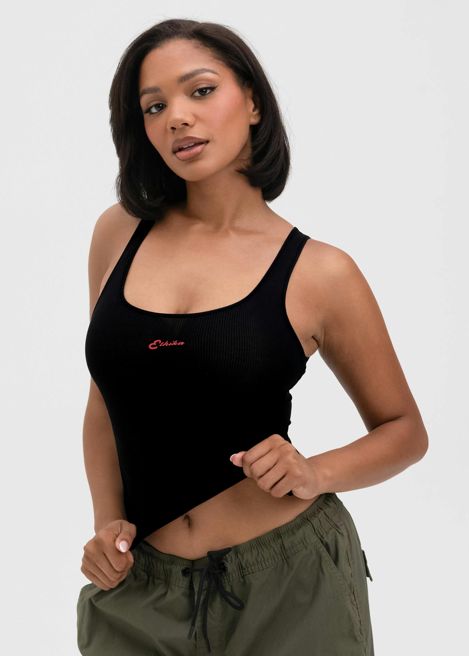 Americana - Red | Womens Ribbed Crop Tank