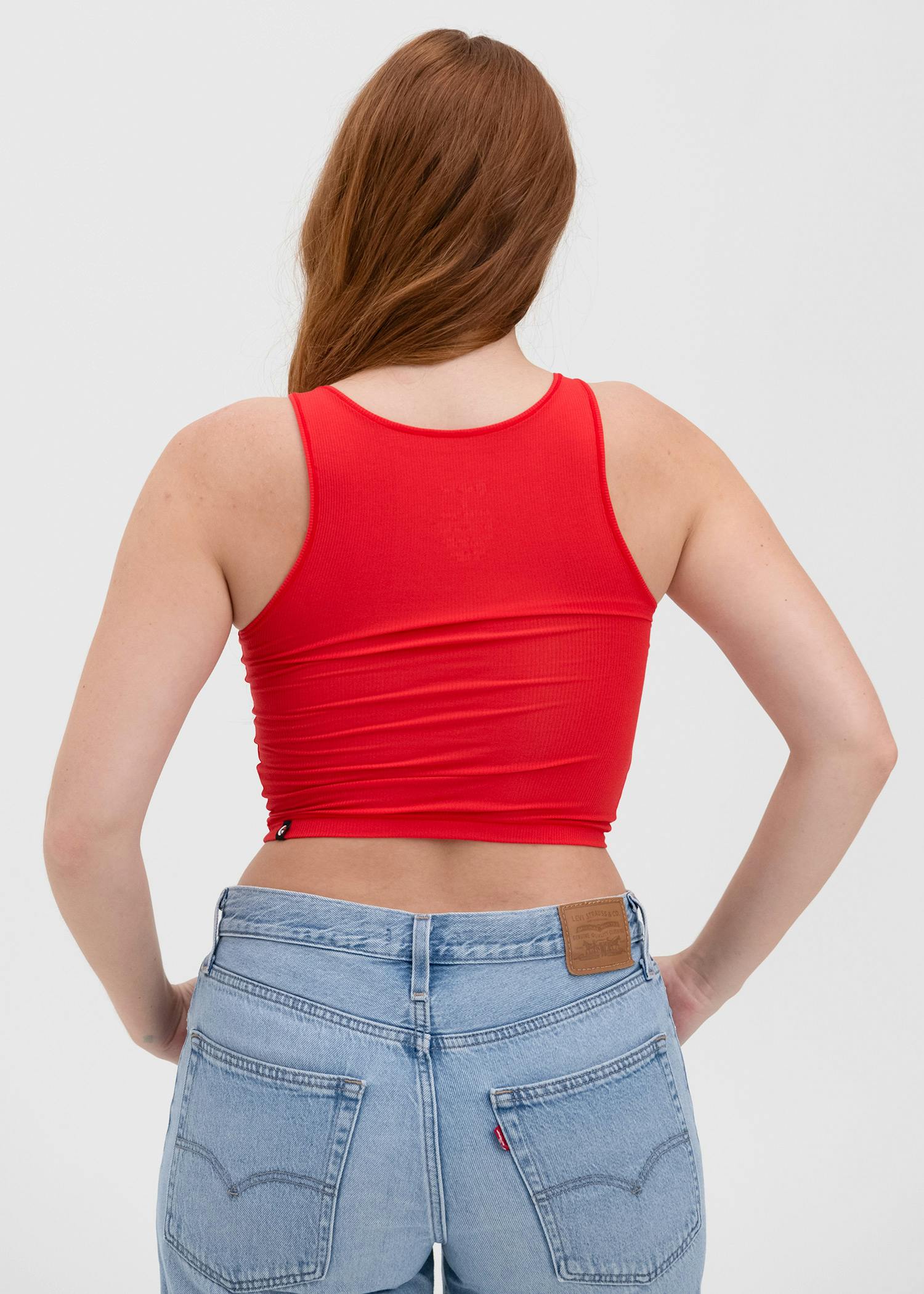 Americana - White | Womens Ribbed Crop Tank