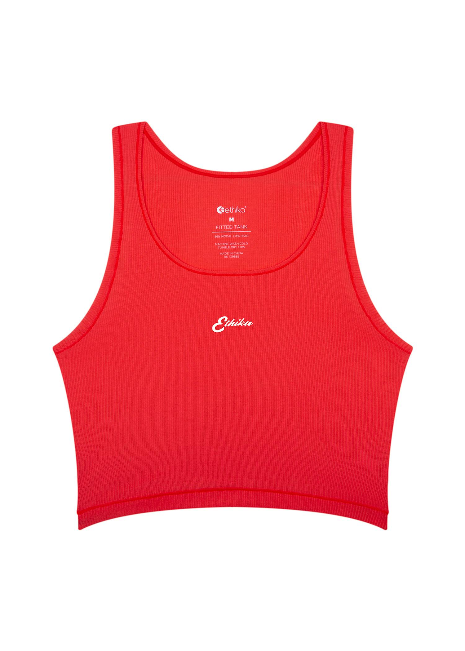 Americana - White | Womens Ribbed Crop Tank