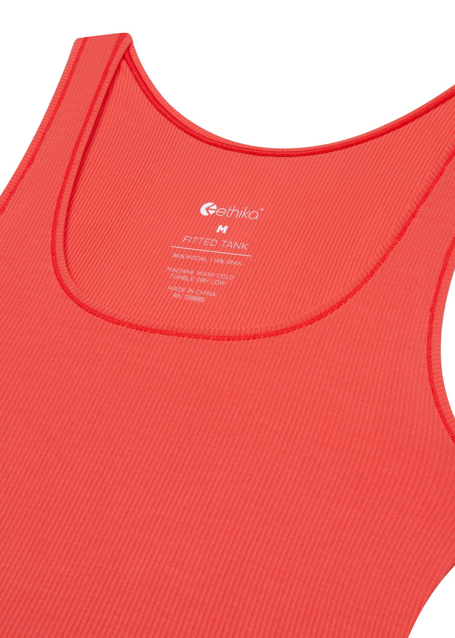 Coral | Womens Ribbed Crop Tank