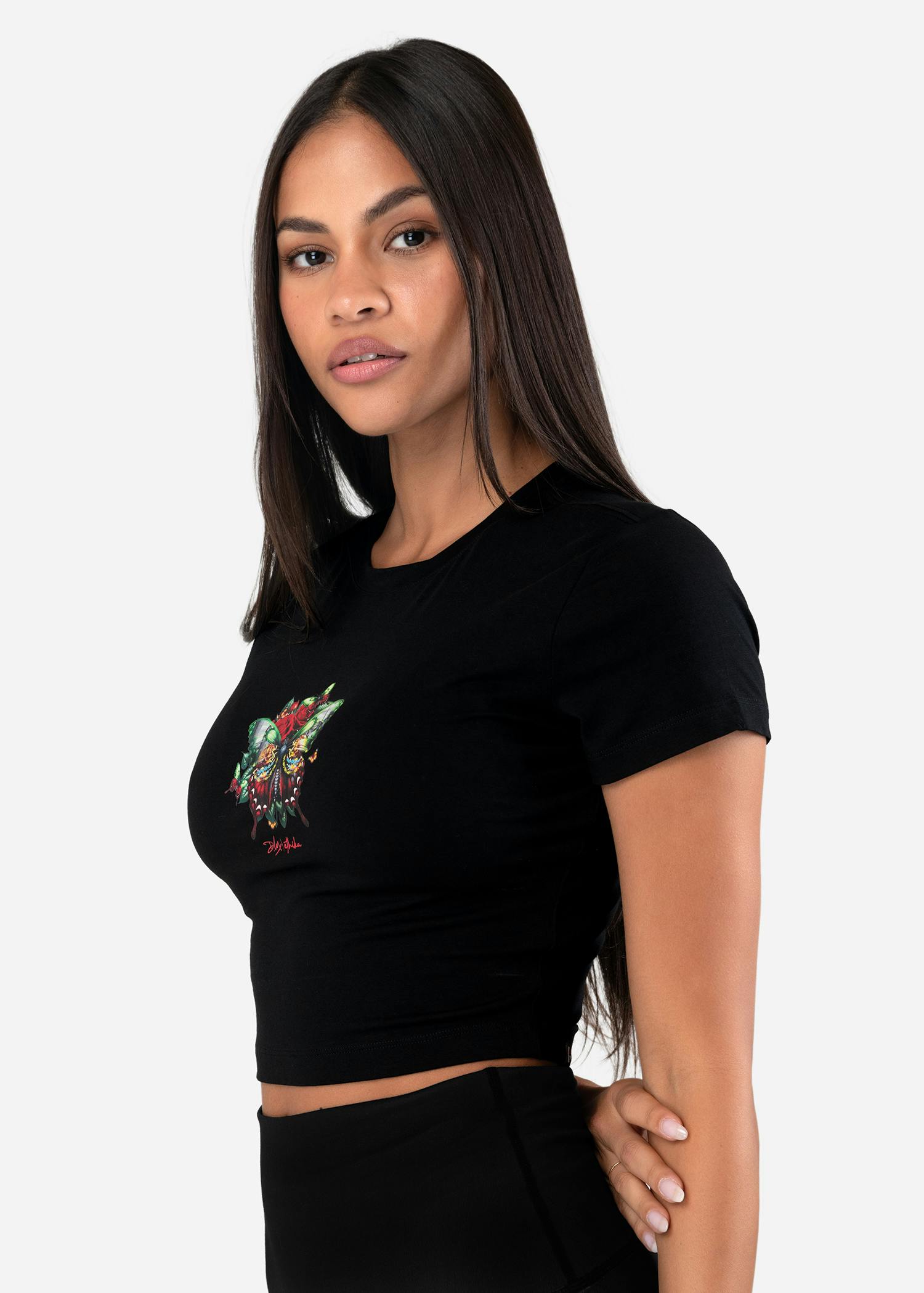 Dannylux - Mariposa - Black | Womens Baby Tee