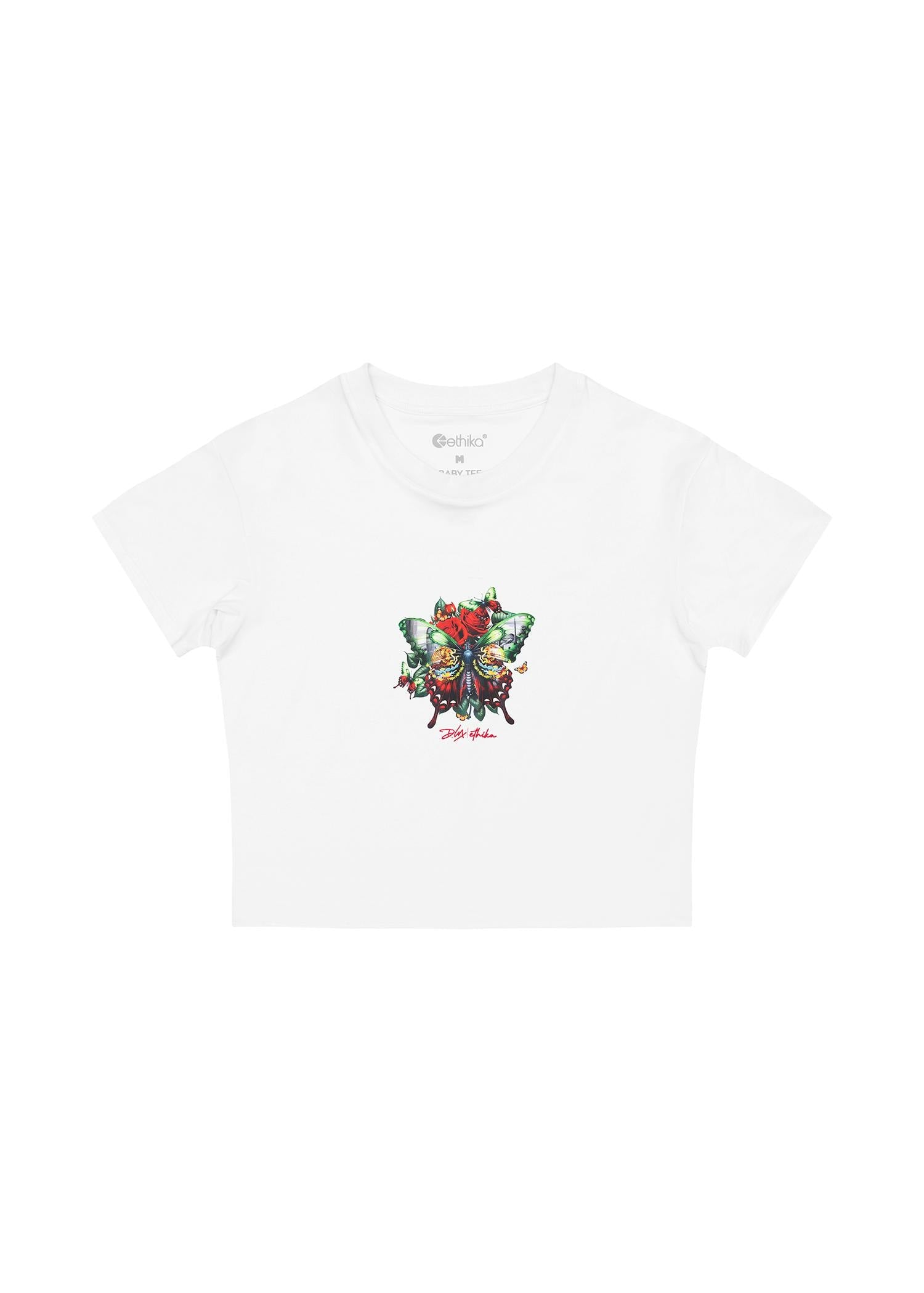 Dannylux - Mariposa - White | Womens Baby Tee