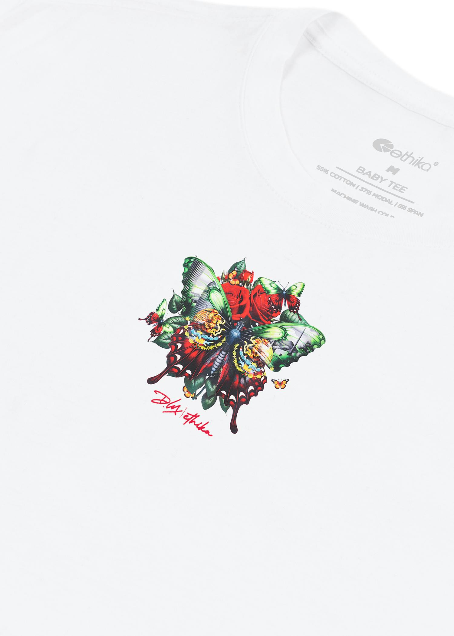 Dannylux - Mariposa - White | Womens Baby Tee