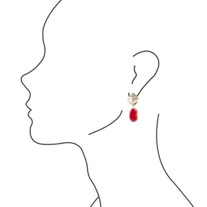 Facets of Red Coral Drop Earrings