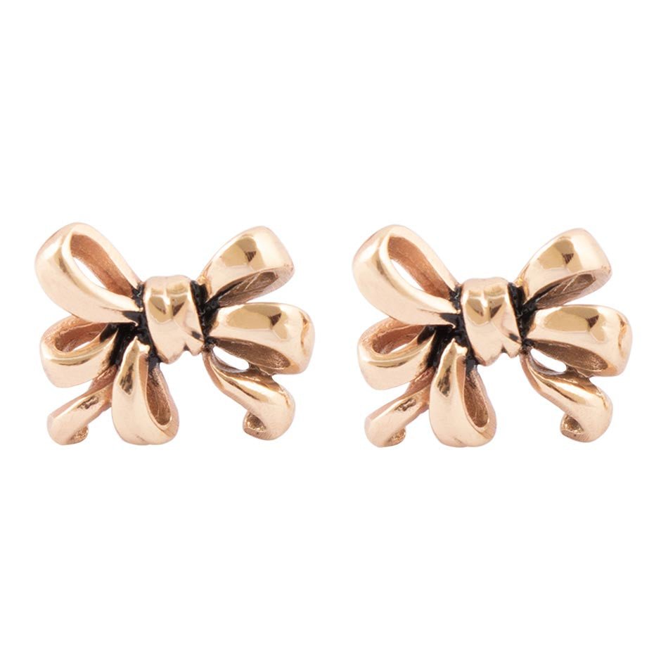 Gifted Golden Bow Post Earrings