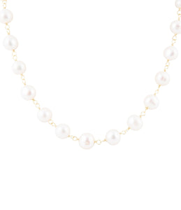 Golden Chain and White Pearl Necklaces