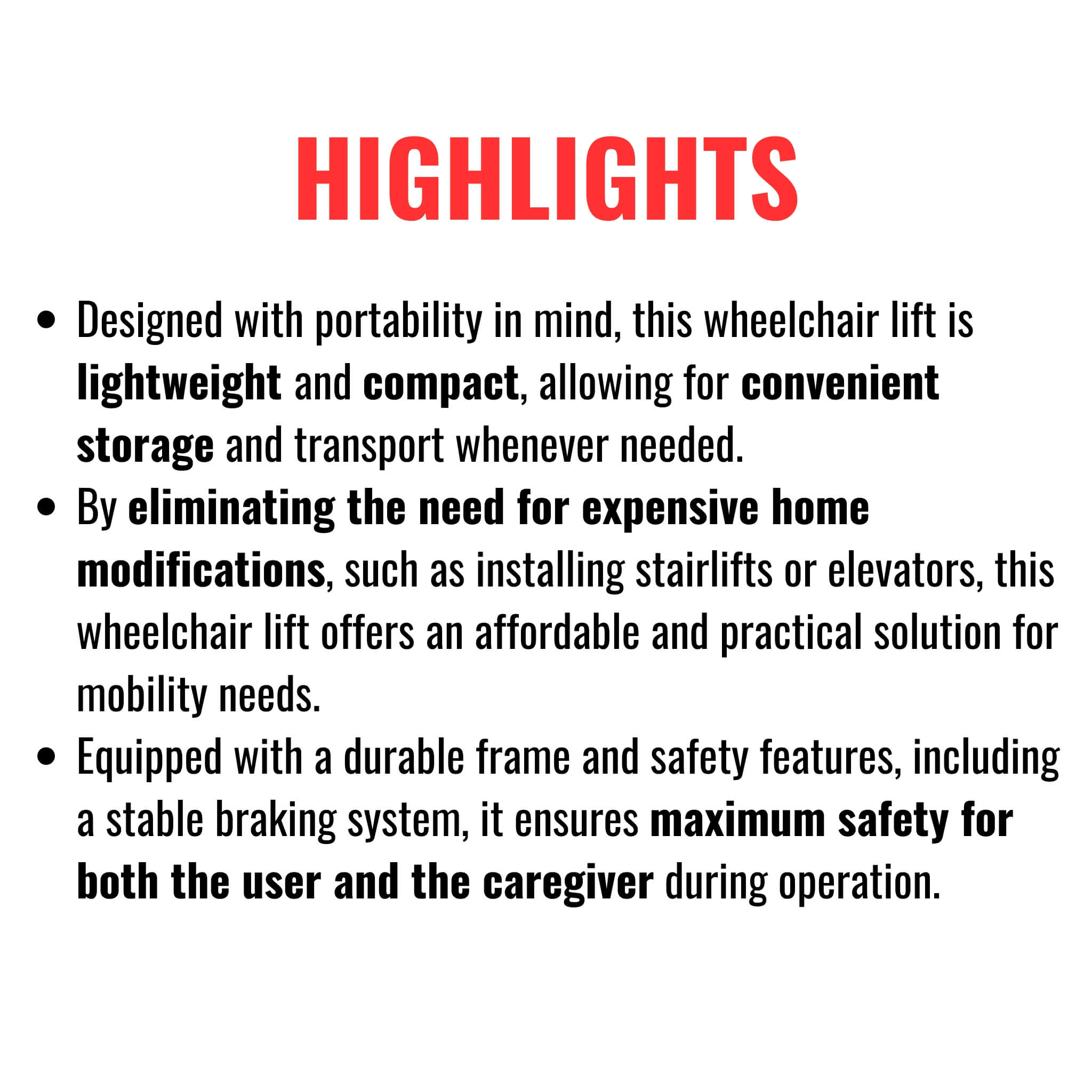 Heavy Duty Electric Motorized Handicap Elderly EMS Home Stair Climbing Wheelchair Lift, 350LBS [FDA Approved] (SAK54615)