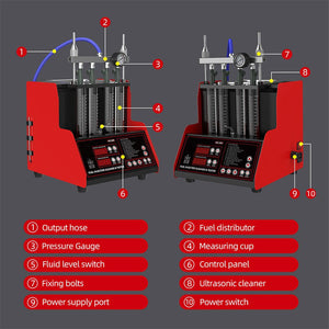Heavy Duty Ultrasonic Fuel Gas Injector Car Cleaner Tester Machine, 4 Cylinder (97236540)