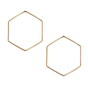 Bronze Hexagon Front Hoop Earrings