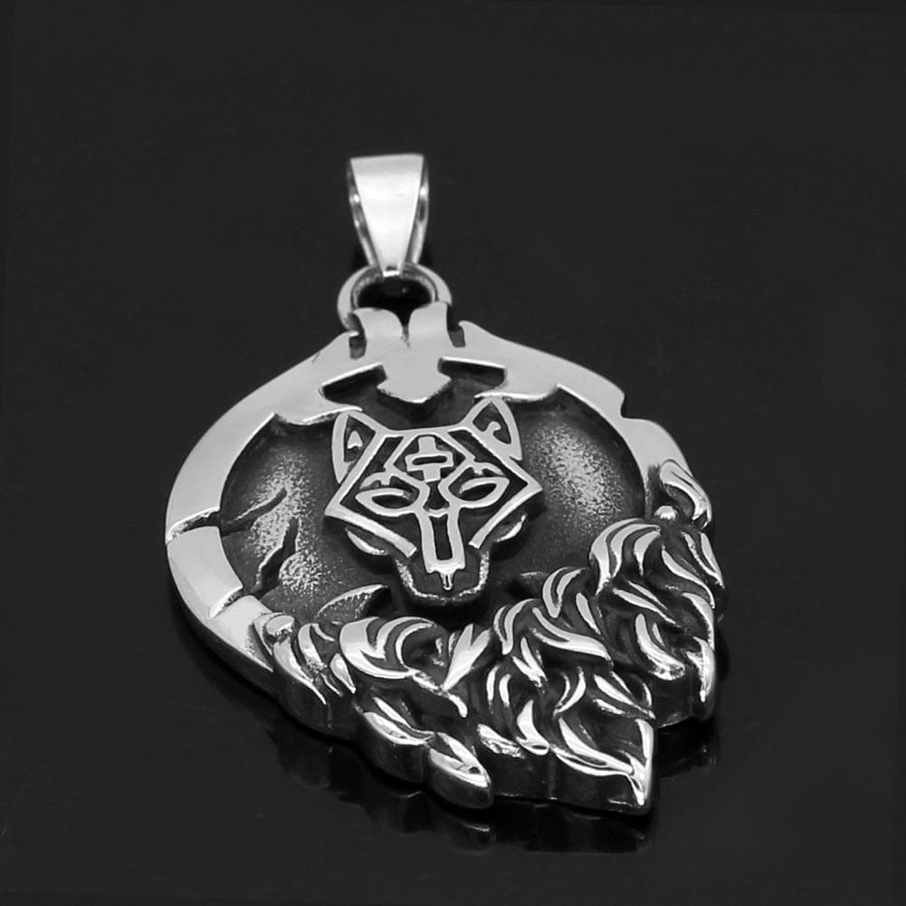 Vikings Nordic Wolf Fenrir Pendant & Necklace