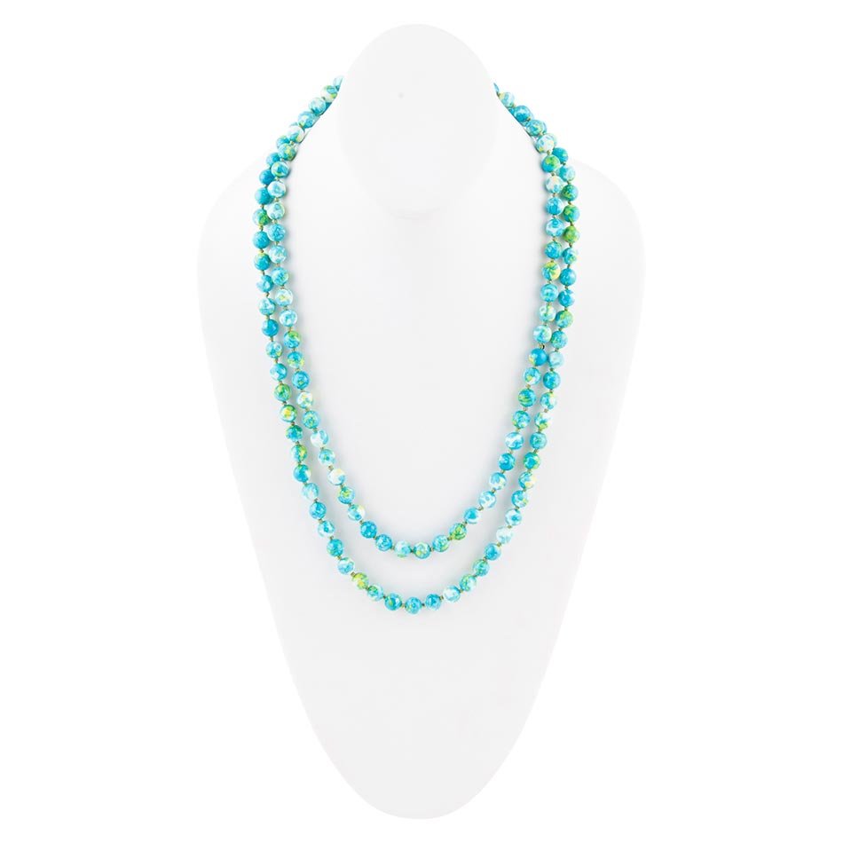 Immeasurable Ocean jade Blue Knotted Necklace
