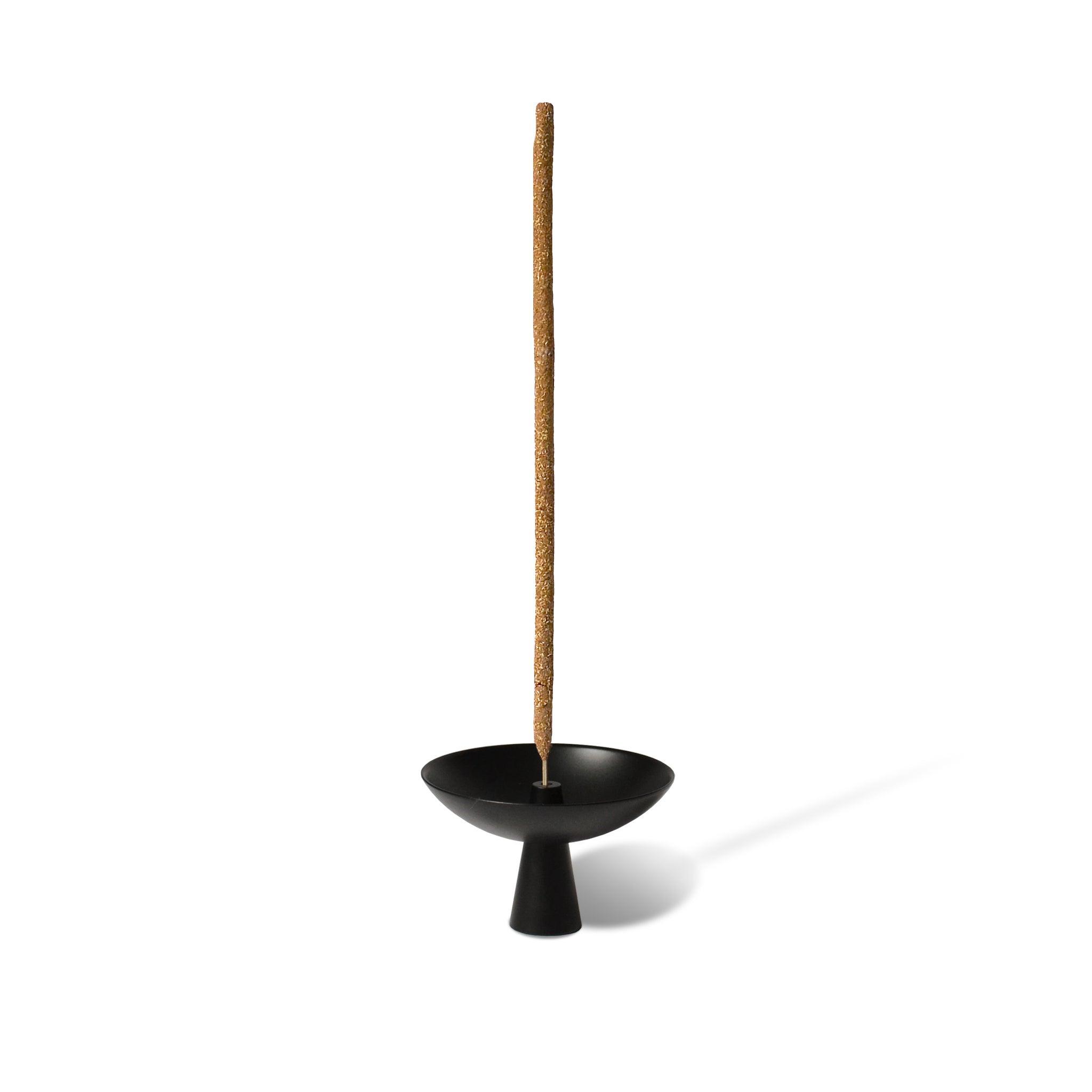 Black Brass Incense Holder with Ash Catcher