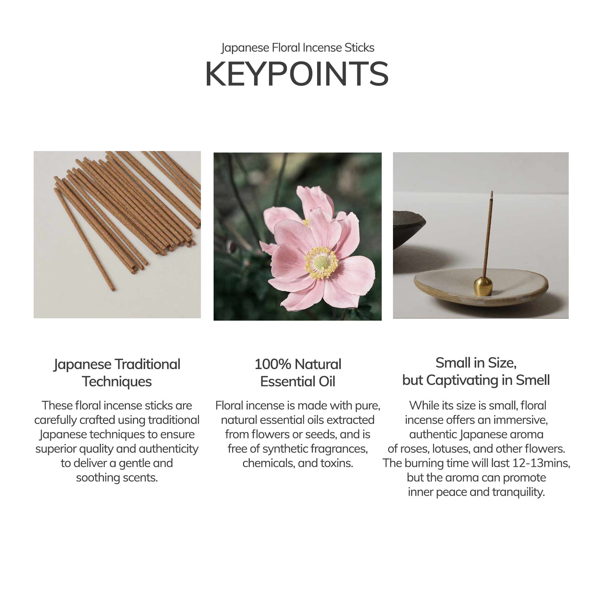 Jasmine Japanese Incense Stick Set – 30 Sticks
