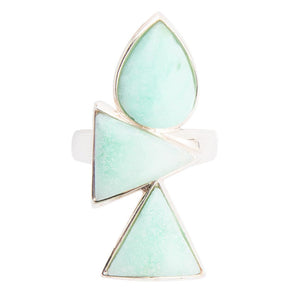 Lahana Green Chrysoprase and Sterling Silver Statement Ring