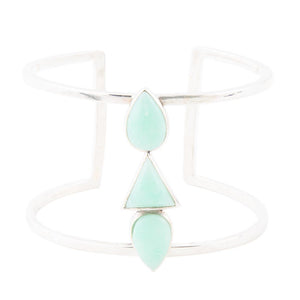 Lahana Green Chrysoprase Sterling Silver Statement Cuff Bracelet