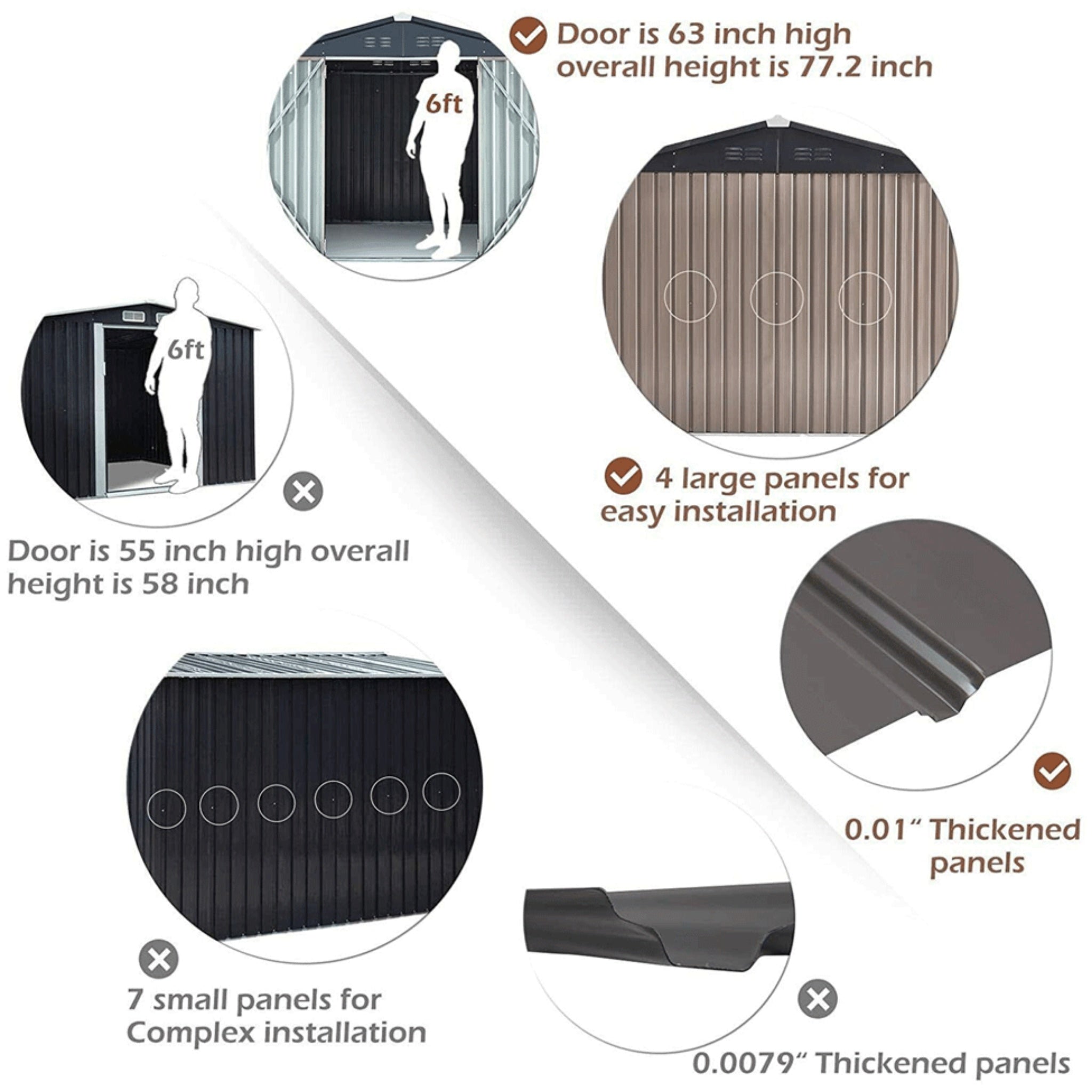 [06X08FT] Large Outdoor Metal Hanover Storage Cabin House Shed (SAK94577)