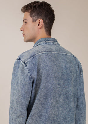 Long Sleeve Indigo Button Down