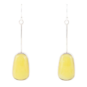 Madeleine Yellow Jade and Sterling Silver Earrings
