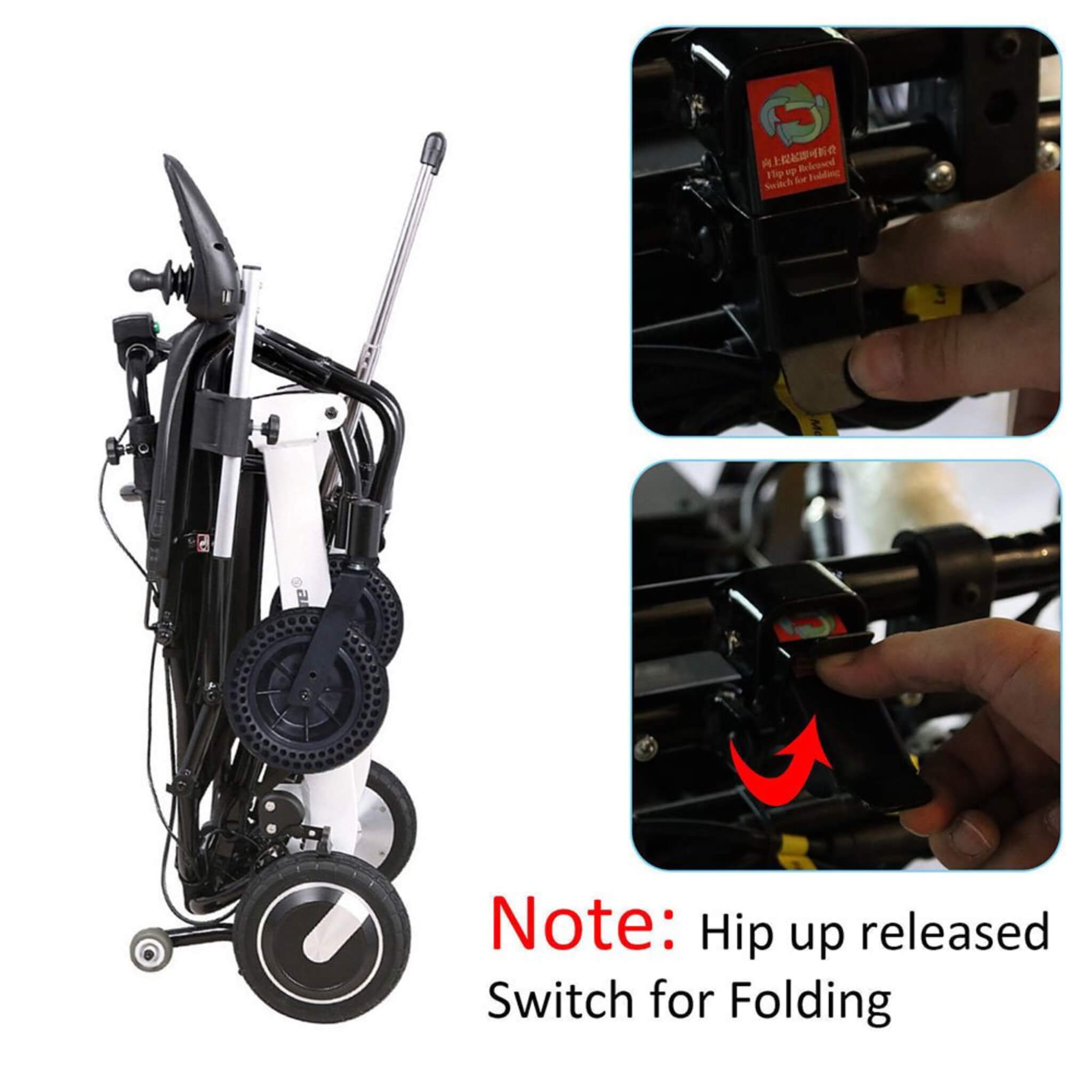Maidesite 17.5" Wide Seat Lightweight Electric Folding Wheelchair, 500W (SAK33689)