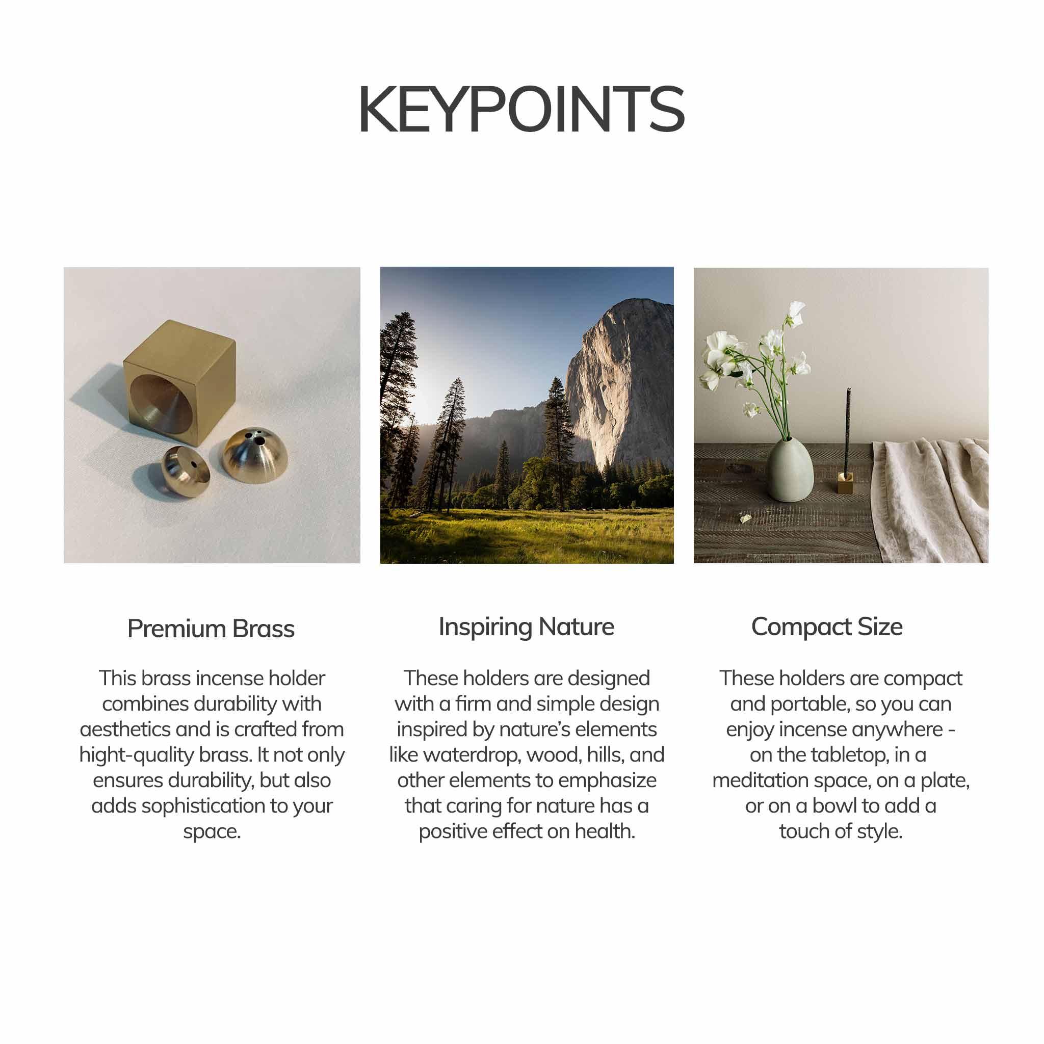 Black Brass Incense Holder with Ash Catcher