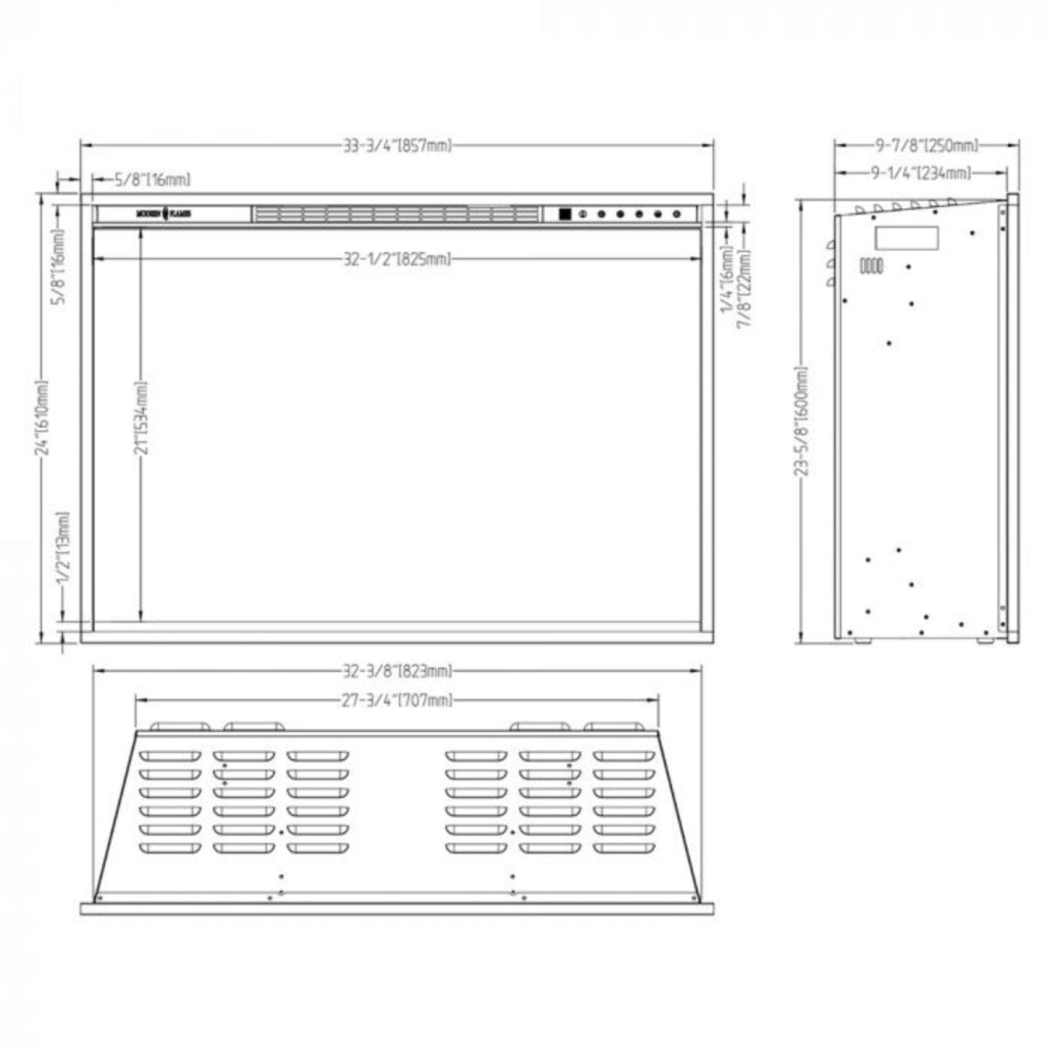 Modern Flames Redstone 36" Built-In Traditional Electric Fireplace [RS-3626] (SAK36514)