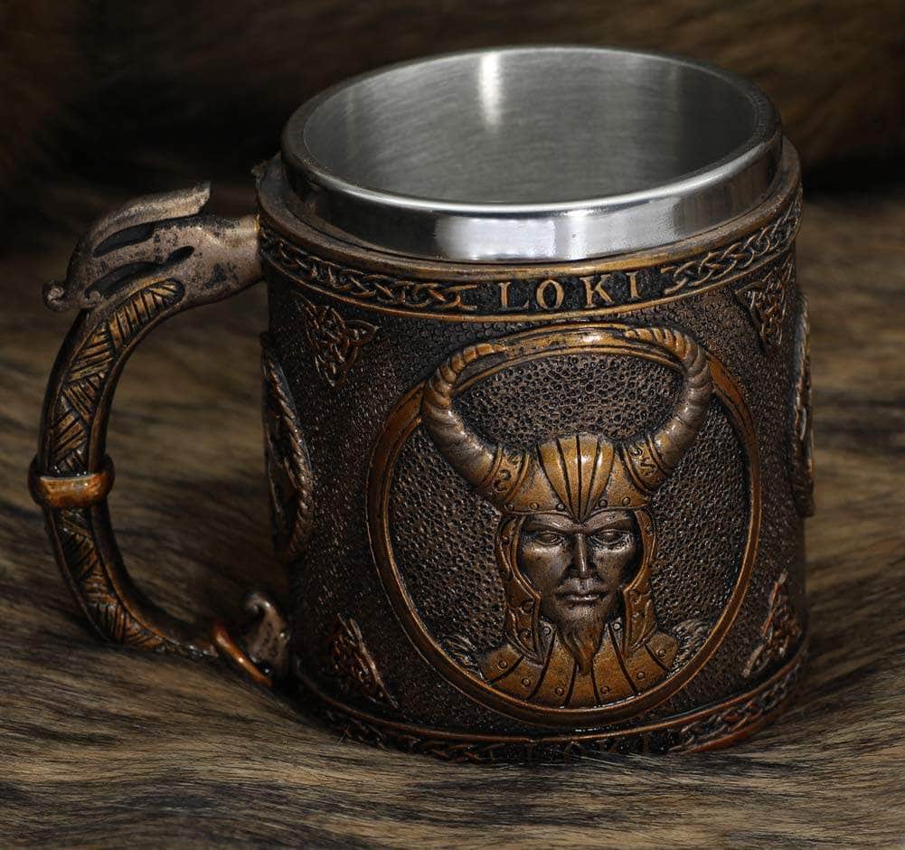 Viking Nordic Loki Stainless Steel Drinking Mug