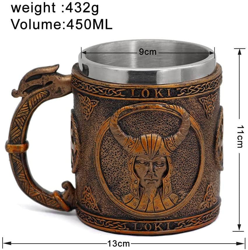 Viking Nordic Loki Stainless Steel Drinking Mug