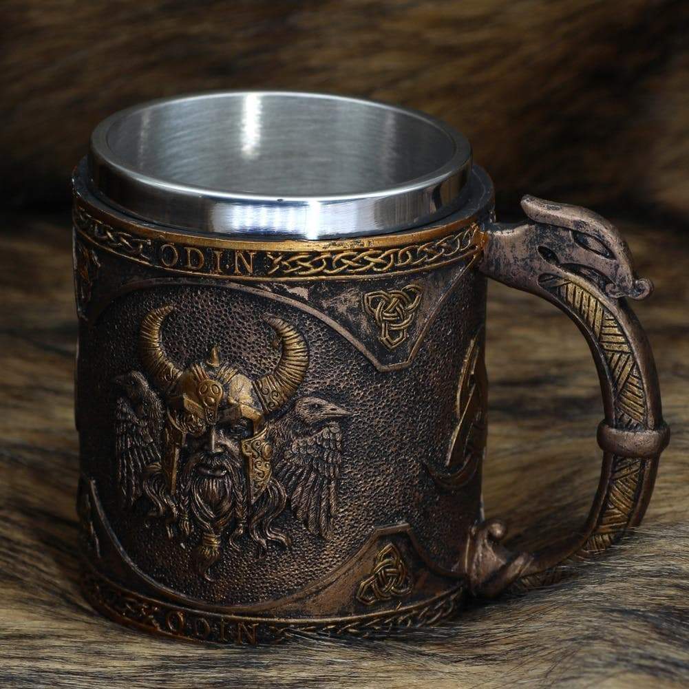 Viking Nordic Odin Raven Stainless Steel Mug