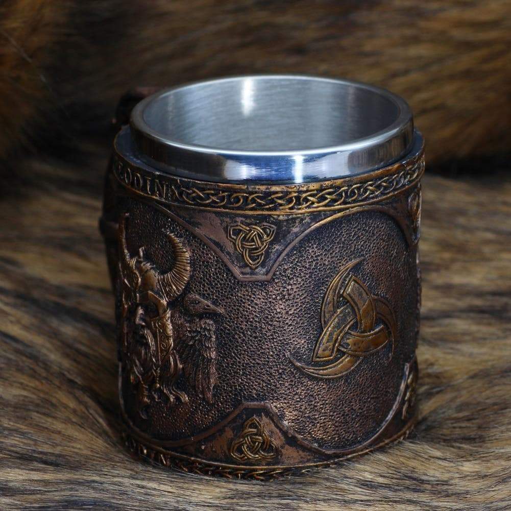 Viking Nordic Odin Raven Stainless Steel Mug