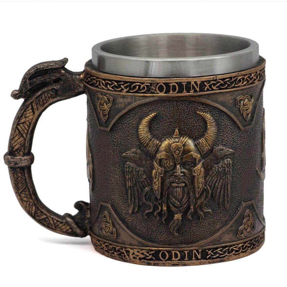 Viking Nordic Odin Raven Stainless Steel Mug