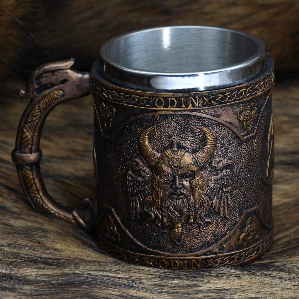 Viking Nordic Odin Raven Stainless Steel Mug