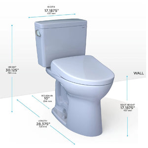 [MW7764736CEFGA.10#01] TOTO Drake Washlet S7A With 1.28 GPF Universal Height 10" Rough In Elongated Bidet Toilet (SAK35691)