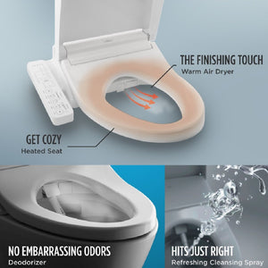 [MW7863074CEFG.10#01] TOTO Drake Washlet C2 With 1.28 GPF Universal Height Bidet Toilet (SAK70451)
